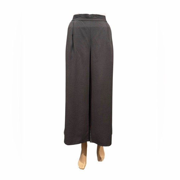 Eileen Fisher Pants - Eileen Fisher Wide Leg Pants Womens Size Medium Crop Pull On Grey Minimalist